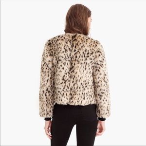 Luxe J.Crew Tan Faux Fur Snow Leopard Coat
